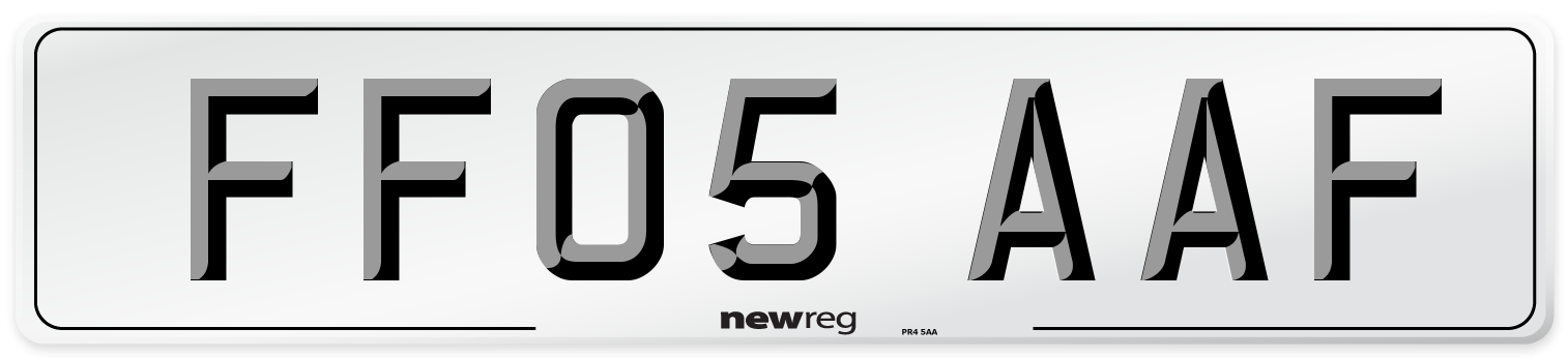FF05 AAF Number Plate from New Reg